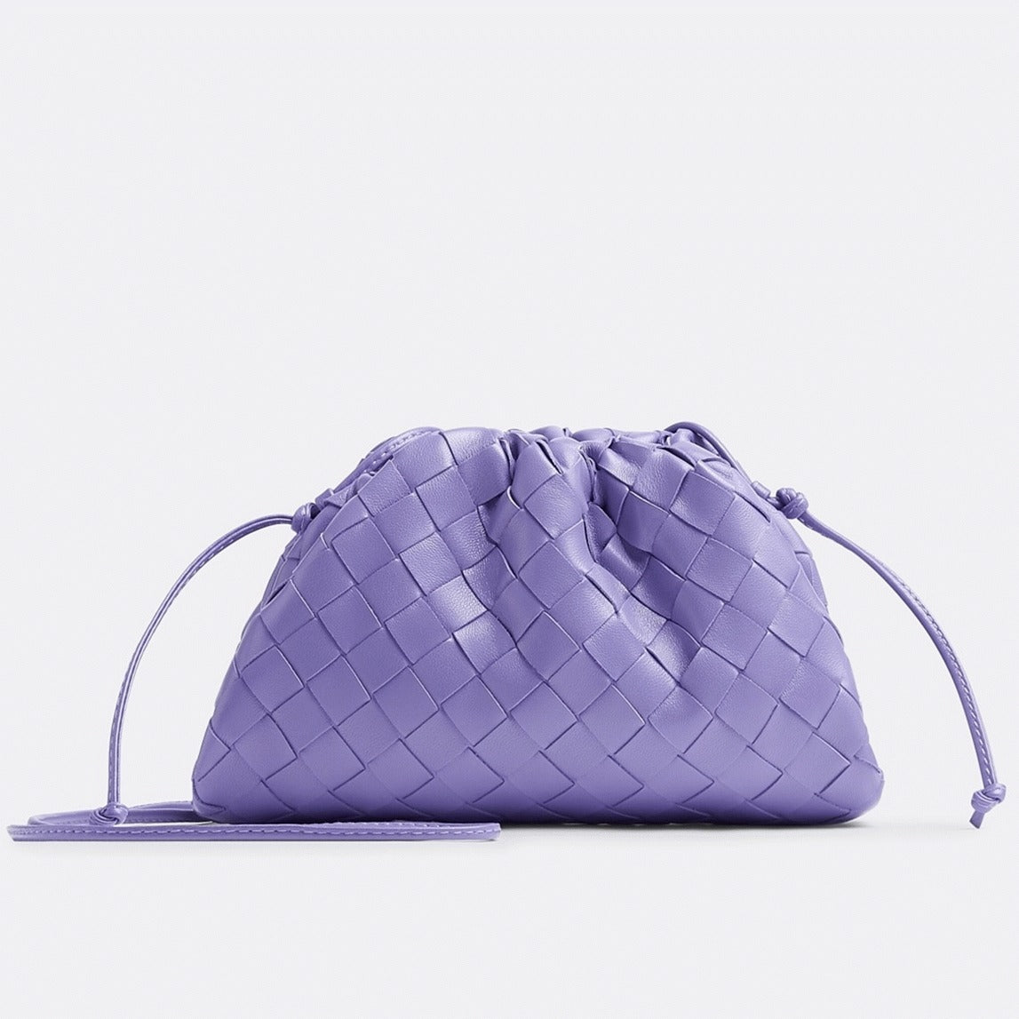 Boutique Quality || Bottega Veneta Mini Pouch with Strap Wisteria