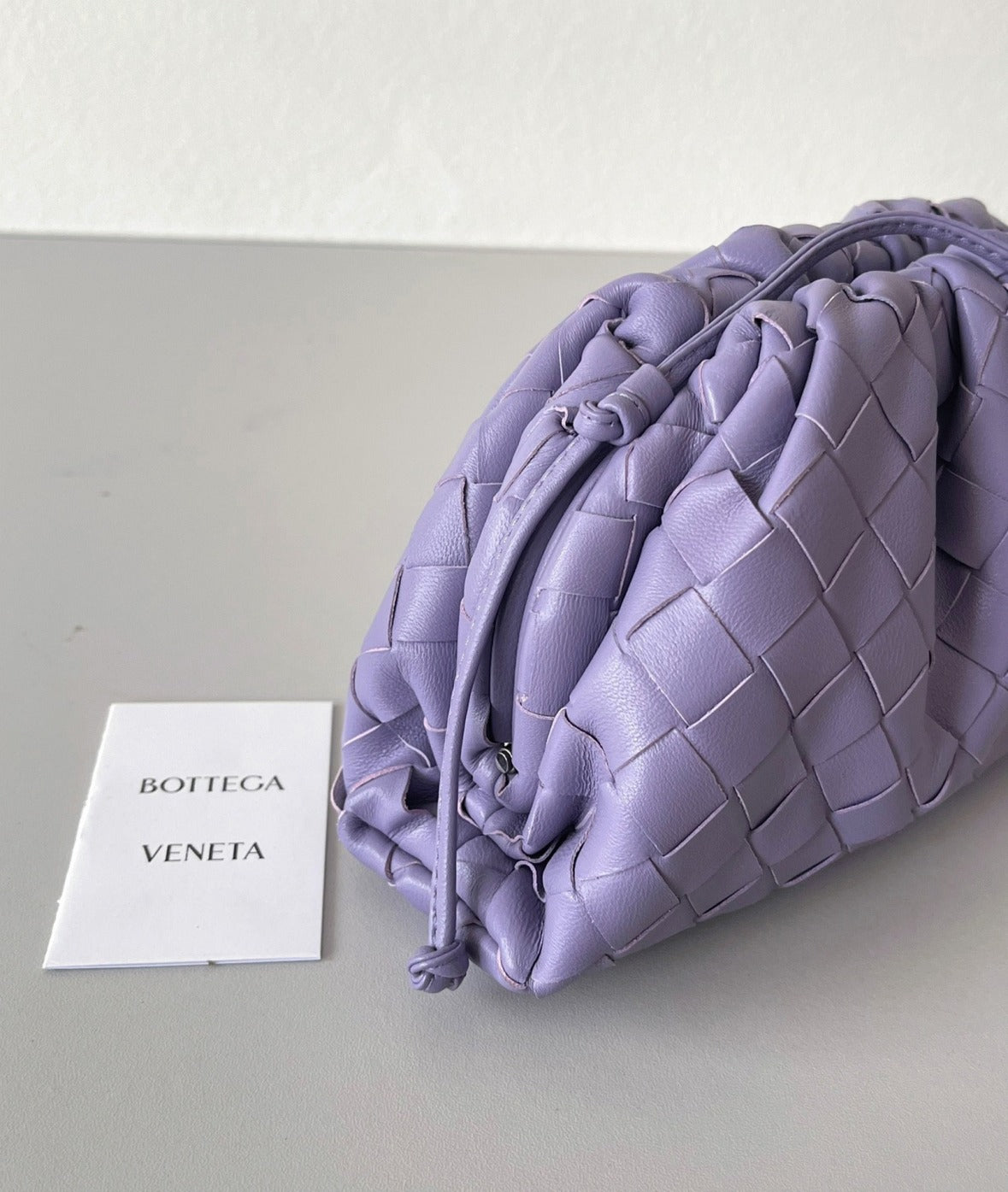 Boutique Quality || Bottega Veneta Mini Pouch with Strap Wisteria