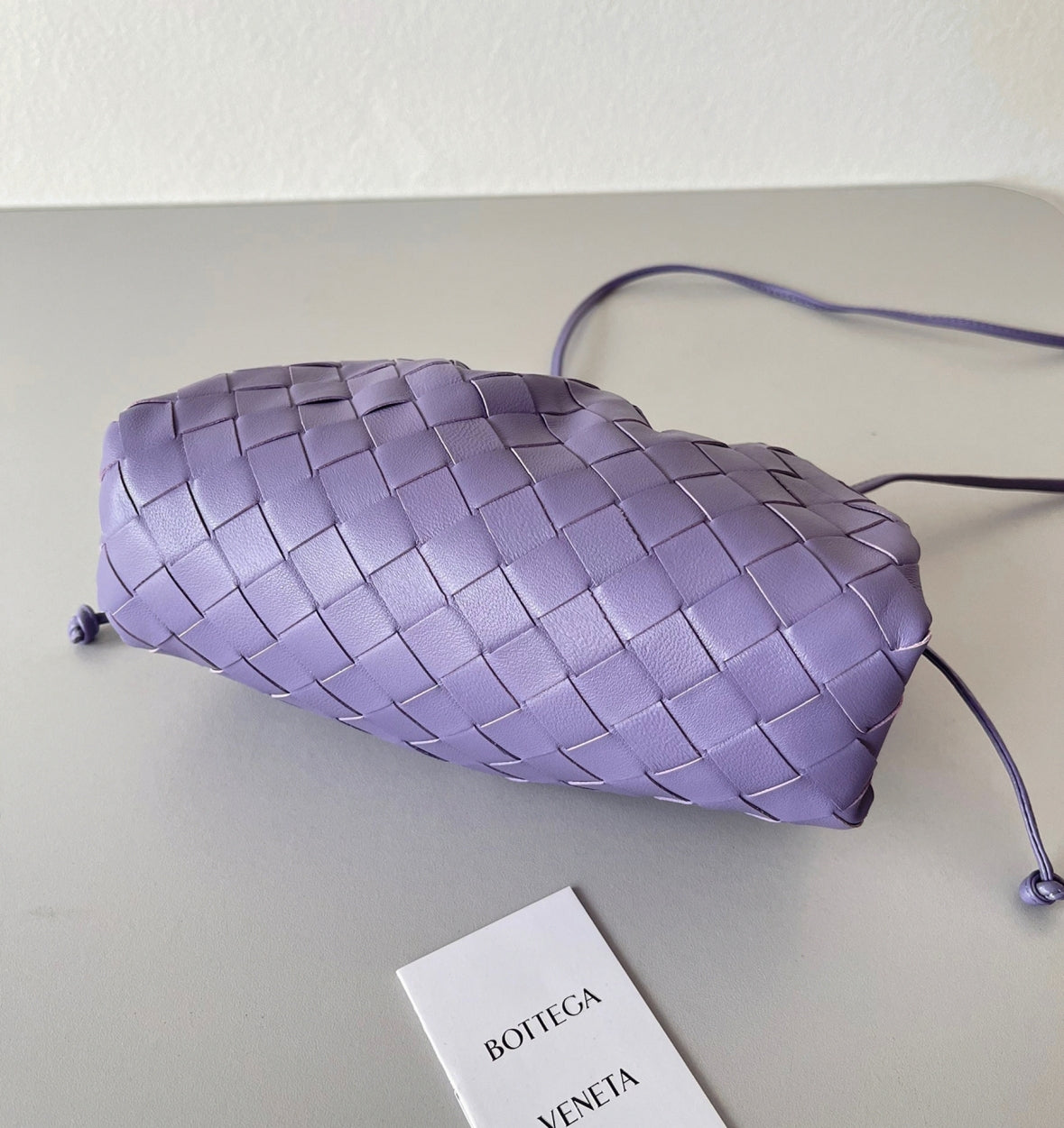 Boutique Quality || Bottega Veneta Mini Pouch with Strap Wisteria