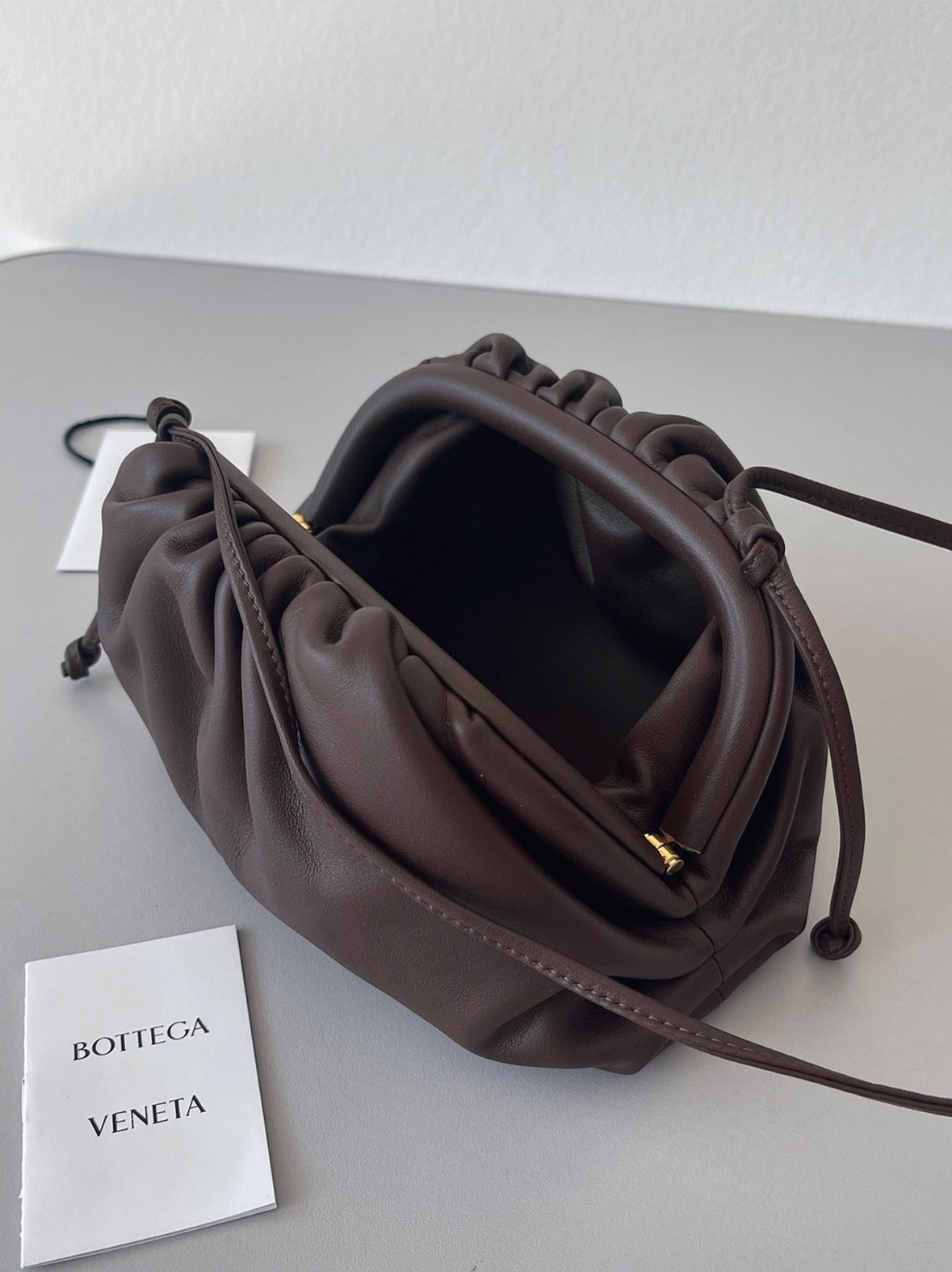 Boutique Quality || Bottega Veneta Mini Pouch with Strap Fondant