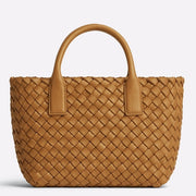 Boutique Quality || Bottega Veneta Cabat Mini Bag In Caramel Intrecciato Lambskin