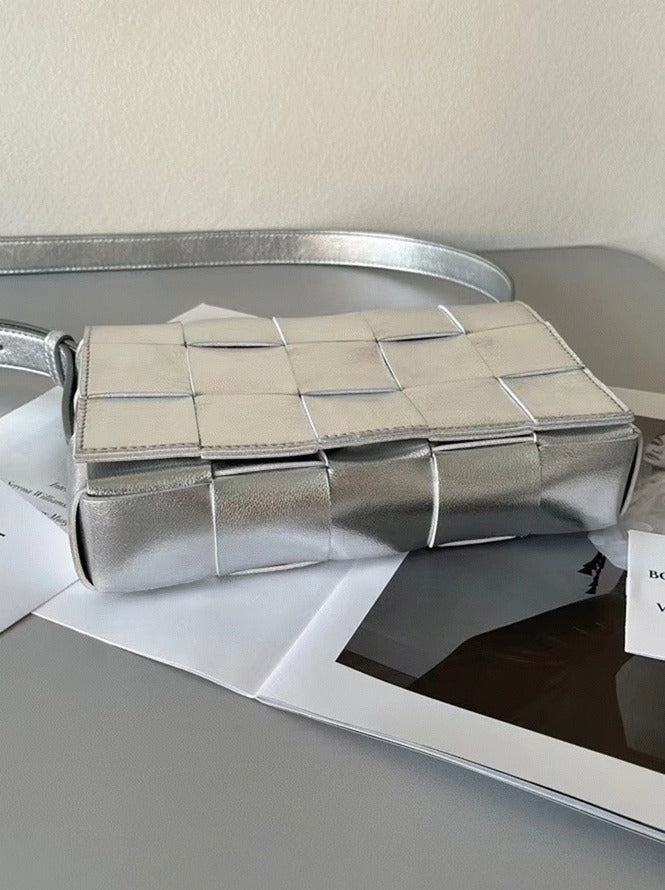 Boutique Quality || Bottega Veneta Cassette Bag In Silver