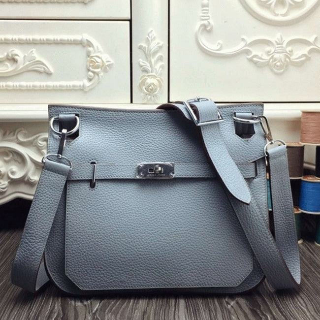 Boutique Quality || Blue lin designer Hermes Jypsiere 34cm handbag