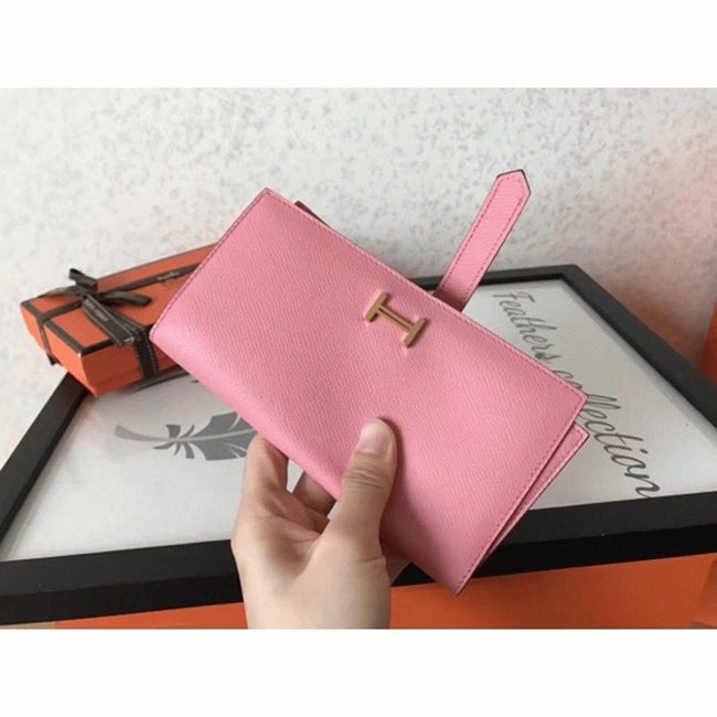 Boutique Quality || Pink Hermes Bearn Wallet