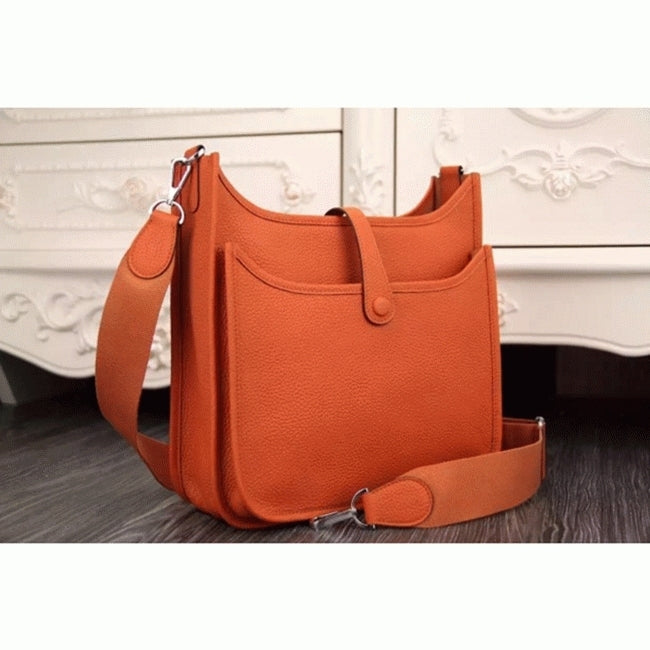 Boutique Quality || Orange Evelyne III PM Bag AAA Hermes Bright Shoulder Bag