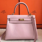 Boutique Quality || Rose Dragee Swift High Quality Hermes Kelly Retourne 28cm Bag