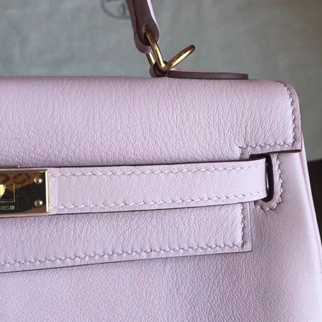 Boutique Quality || Rose Dragee Swift High Quality Hermes Kelly Retourne 28cm Bag