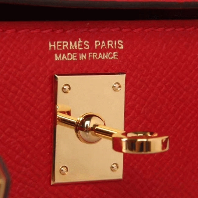 Boutique Quality || Red Epsom Knockoff Designer Hermes Kelly 20cm Purse
