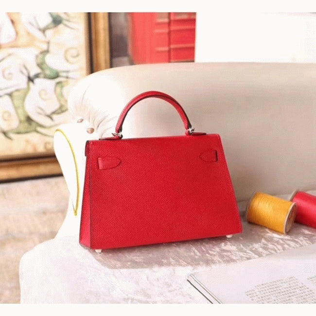 Boutique Quality || Red Epsom Knockoff Designer Hermes Kelly 20cm Purse