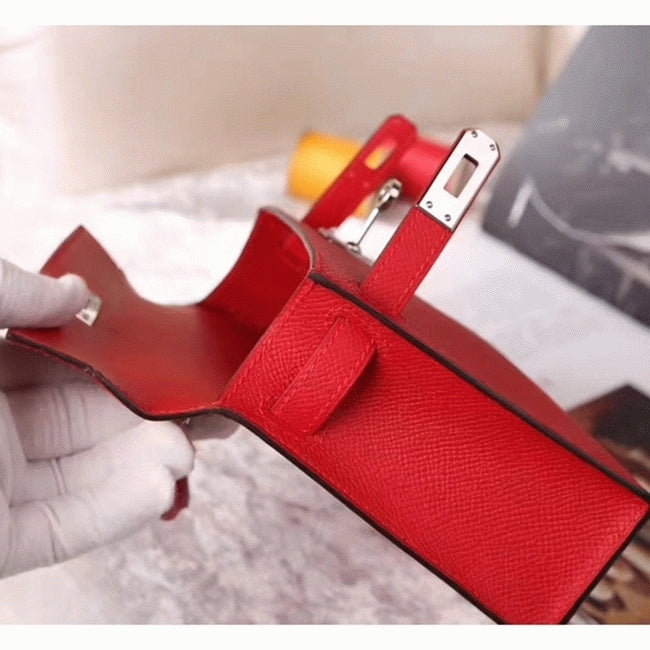 Boutique Quality || Red Epsom Knockoff Designer Hermes Kelly 20cm Purse