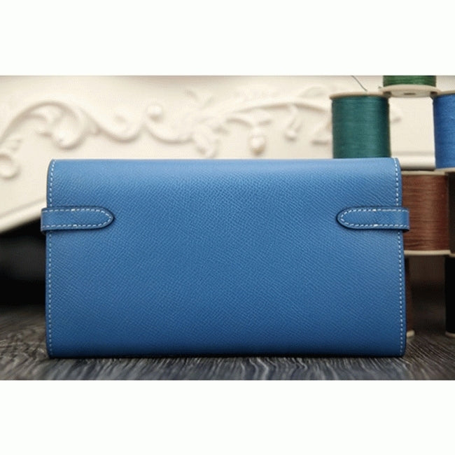 Boutique Quality || Jean blue knockoff Hermes Kelly Longue wallet