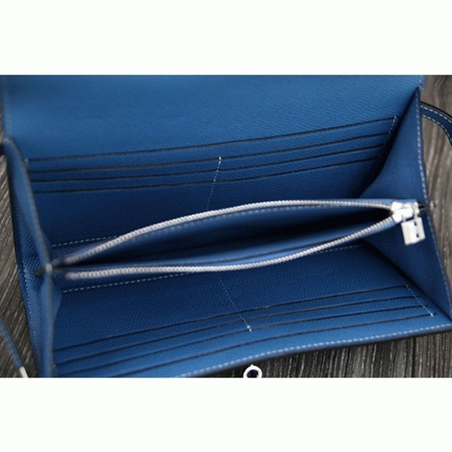 Boutique Quality || Jean blue knockoff Hermes Kelly Longue wallet
