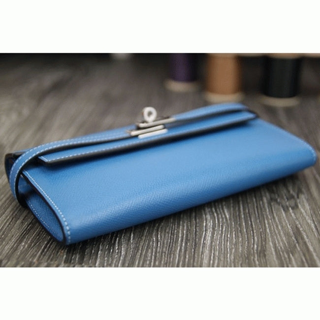 Boutique Quality || Jean blue knockoff Hermes Kelly Longue wallet