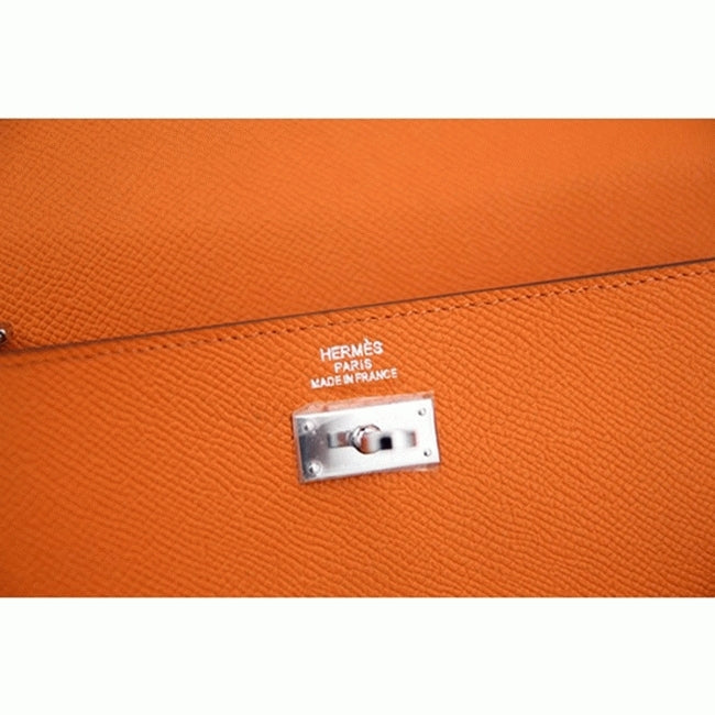 Boutique Quality || Orange Hermes Kelly Longue wallet
