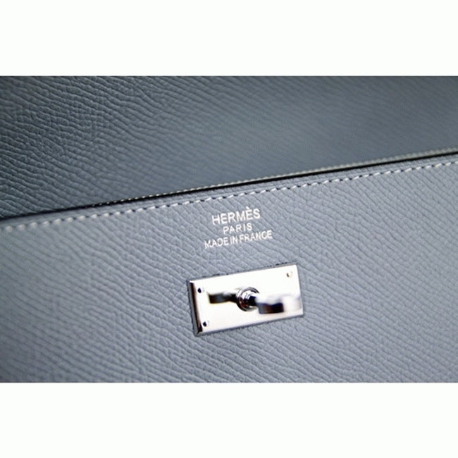 Boutique Quality || Blue lin knockoff Hermes Kelly Longue wallet