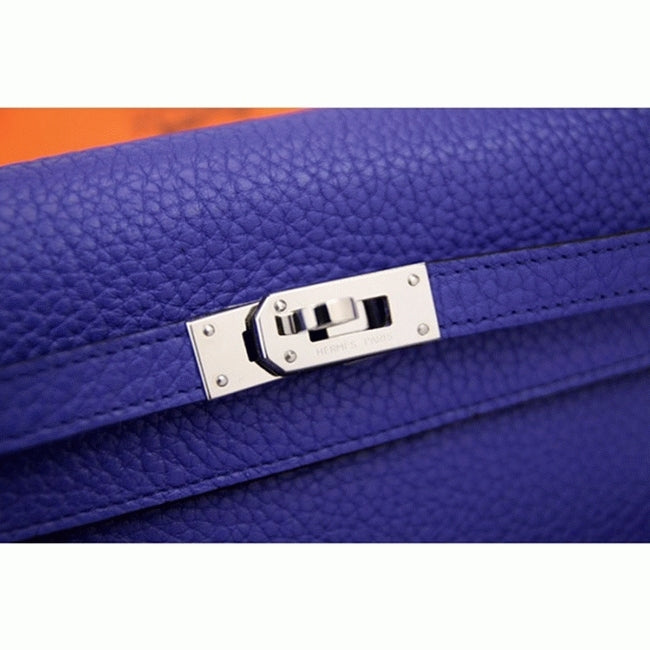 Boutique Quality || Electric blue 1:1 Hermes Kelly Longue wallet