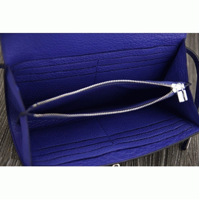 Boutique Quality || Electric blue 1:1 Hermes Kelly Longue wallet