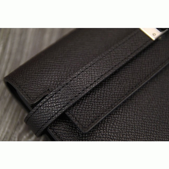 Boutique Quality || Black knockoff Hermes Kelly Longue wallet