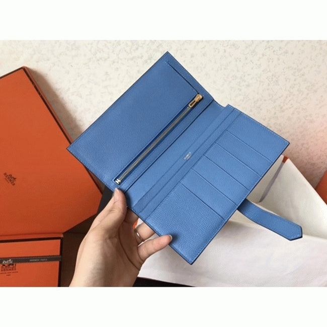 Boutique Quality || Blue Jean Epsom Hermes Bearn Wallet