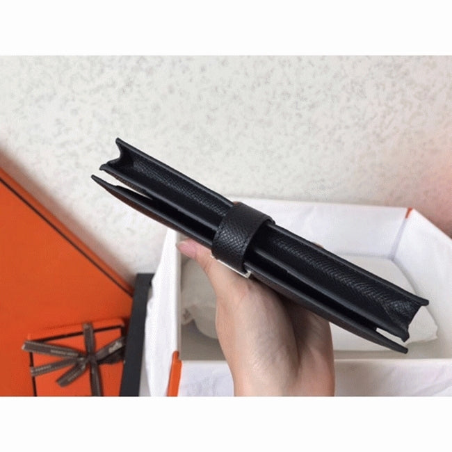 Boutique Quality || Black Epsom Designer Hermes Bearn Wallet