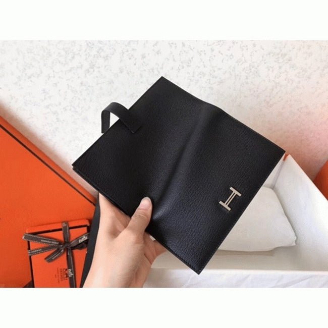Boutique Quality || Black Epsom Designer Hermes Bearn Wallet