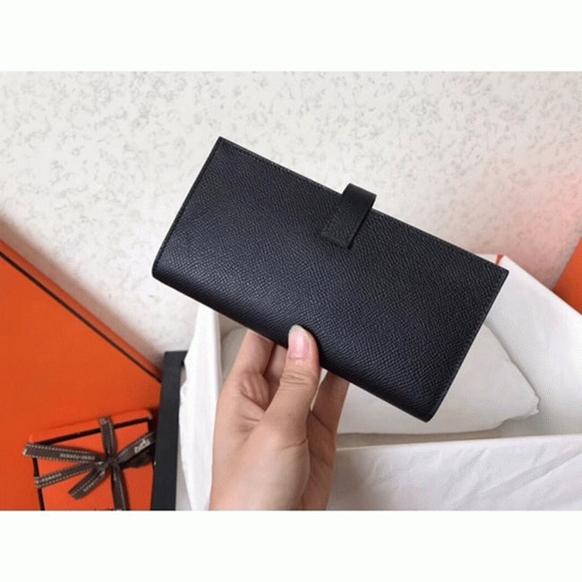 Boutique Quality || Black Epsom Designer Hermes Bearn Wallet
