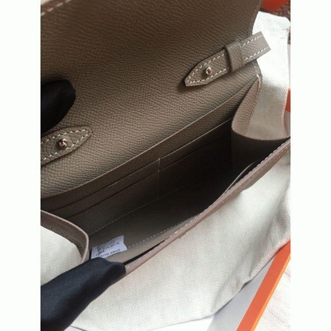 Boutique Quality || Grey 1:1 Hermes Clic wallet with strap