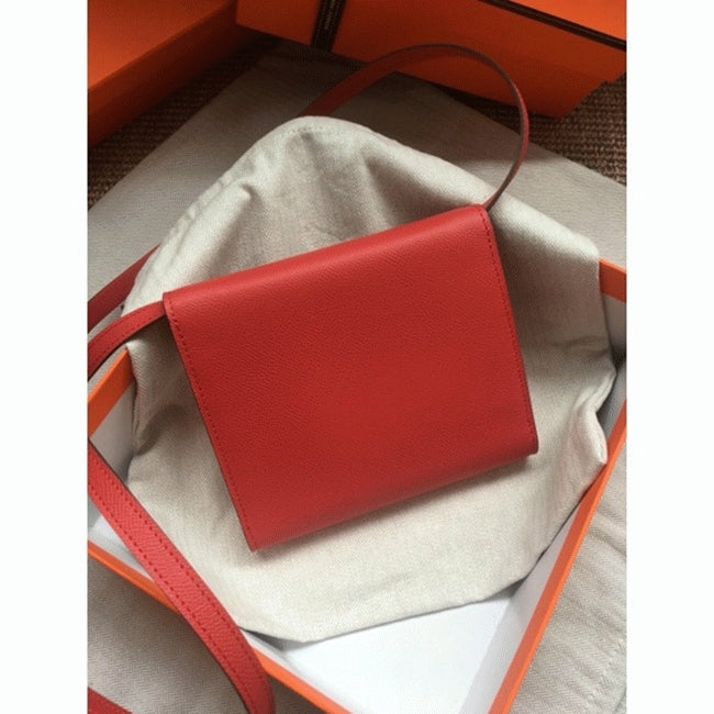 Boutique Quality || Red luxury Hermes Clic wallet with strap