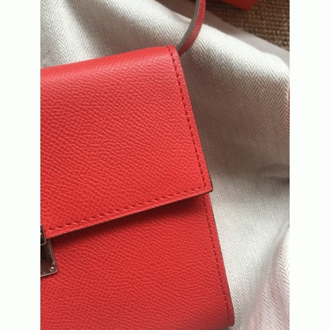 Boutique Quality || Red luxury Hermes Clic wallet with strap