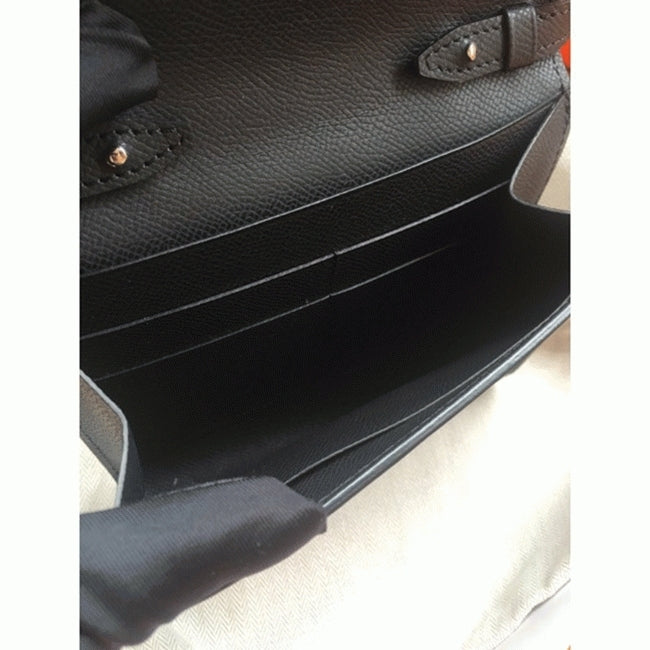 Boutique Quality || Black Hermes Clic wallet with strap