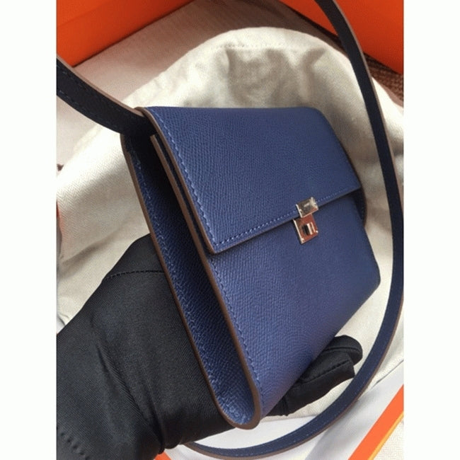 Boutique Quality || Sapphire Hermes Clic wallet with strap