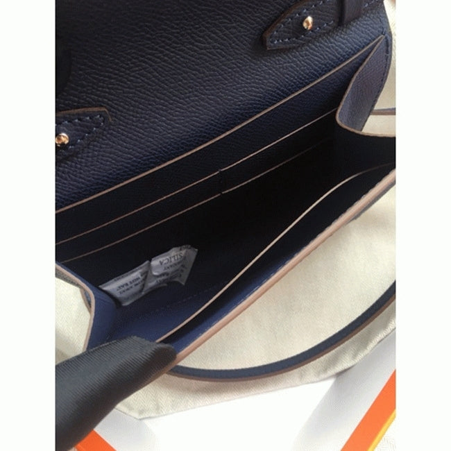 Boutique Quality || Sapphire Hermes Clic wallet with strap