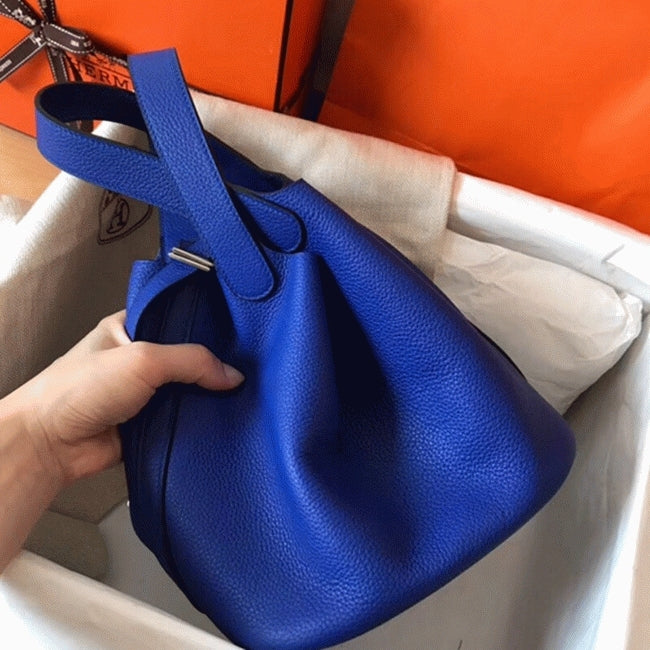 Boutique Quality || Electric blue knockoff Hermes Picotin Lock 18cm handbag