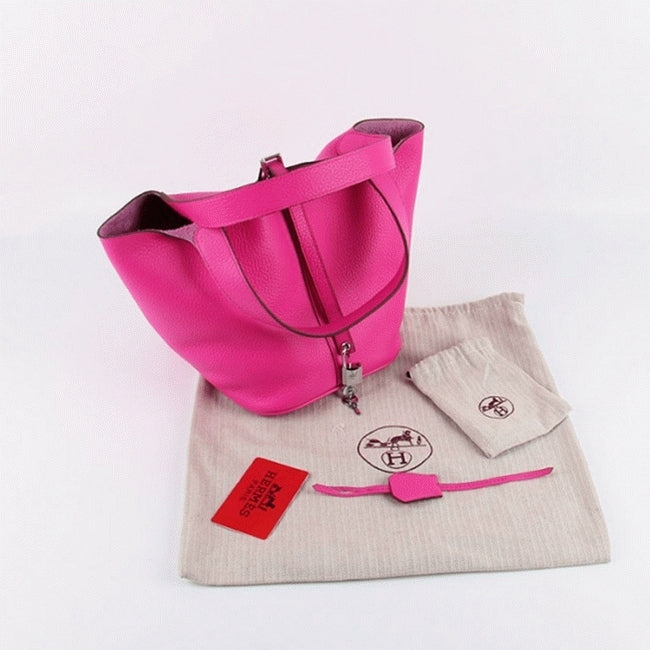Boutique Quality || Rose red Hermes Picotin Lock handbag