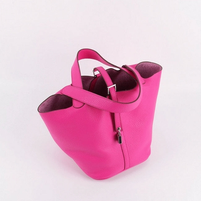 Boutique Quality || Rose red Hermes Picotin Lock handbag