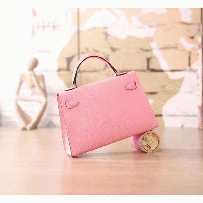 Boutique Quality || Pink Epsom Hermes Kelly 20cm Bag