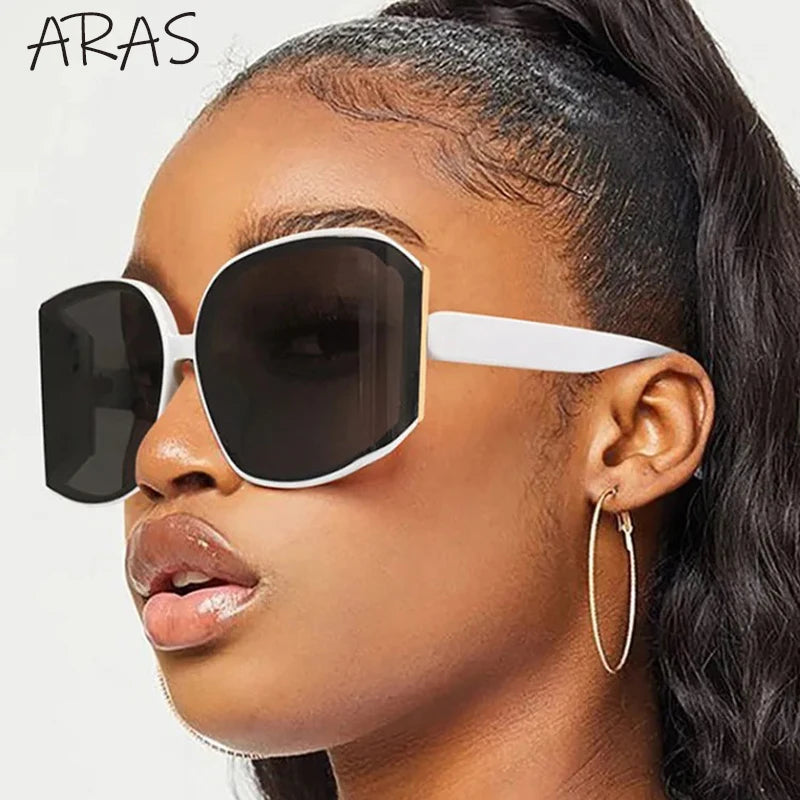 Oversized Curved Sunglass
