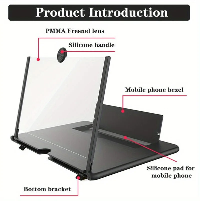 10/12 inch movie magnifying folding 3D HD video stand
