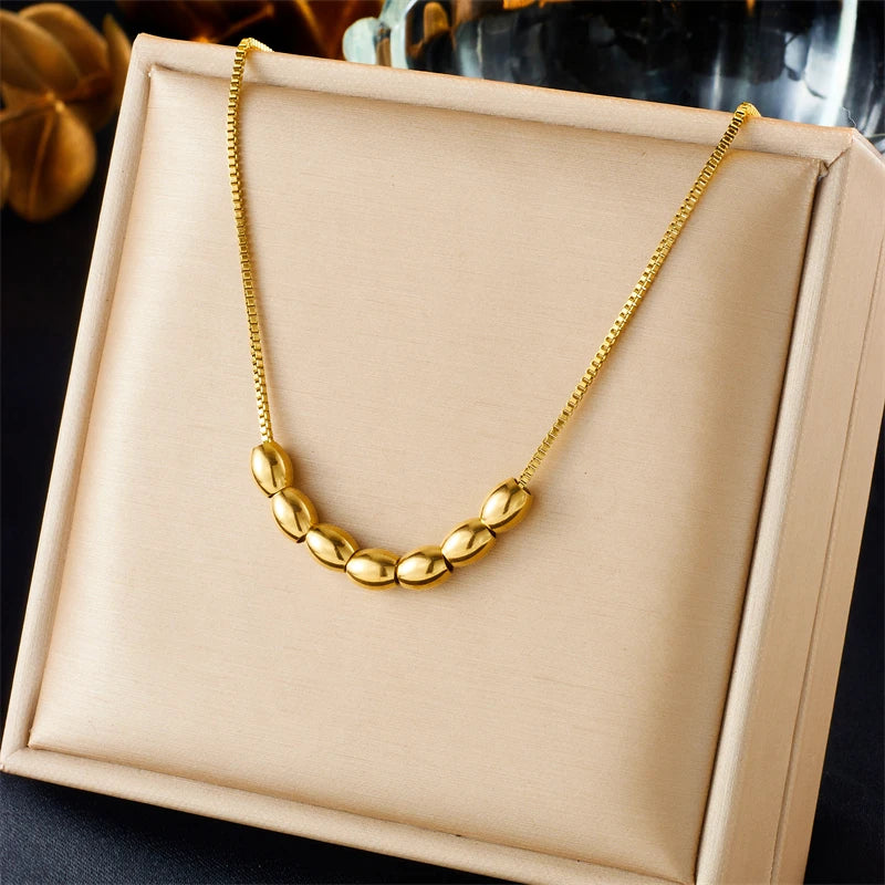 Stainless Steel Gold Color Water Drops Pendant