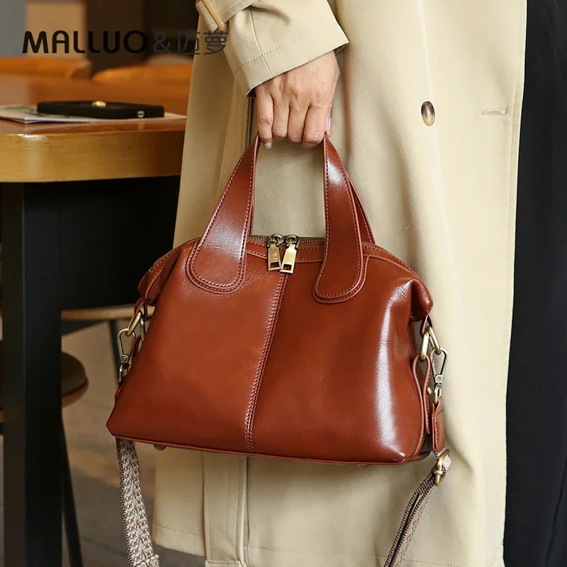 Retro Cowhide Genuine Leather Bag