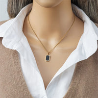 Thumbnail for Stainless Steel Black Rectangular Pendant