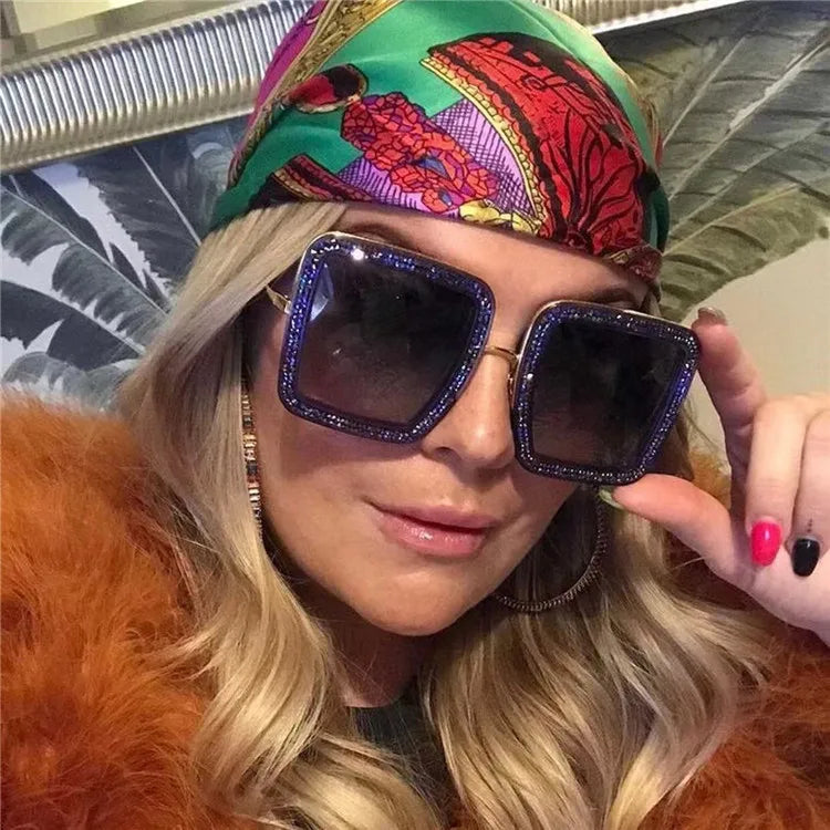 Newest Luxury Diamond Square Sunglass