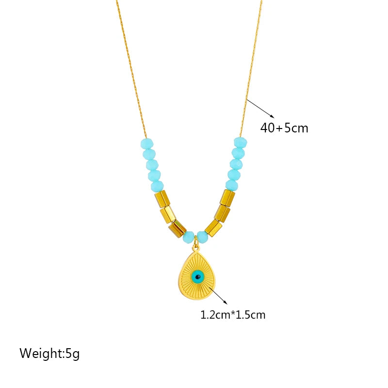 Stainless Steel Water drop Eye Pendant