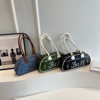 Thumbnail for Embroidery Solid Color Long Handle Boston Bag
