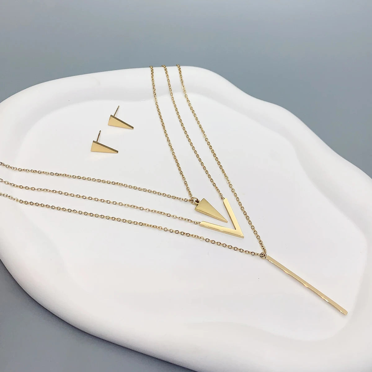 3 Piece Set Stainless Steel V-shaped