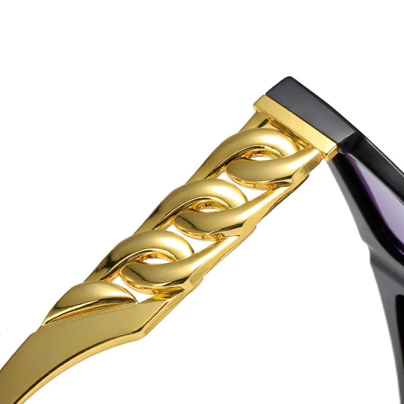 Hip Hop Punk Gold Necklace Sunglass