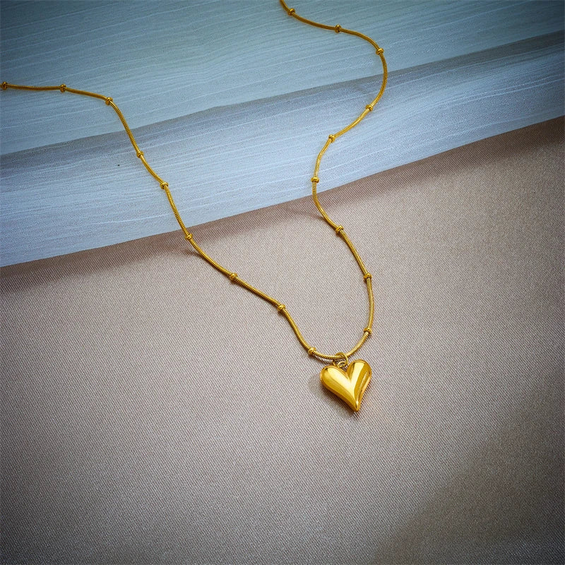 Stainless Steel Gold Color Heart Pendant