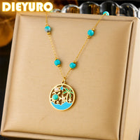 Thumbnail for Stainless Steel Turtle Pearl Necklace