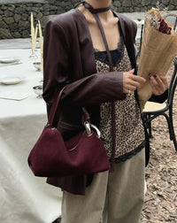 Thumbnail for Chic Deep Wine Red Coffee Color Leather Bag