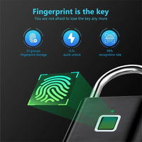 Thumbnail for Keyless USB Charging Fingerprint Lock Smart Padlock